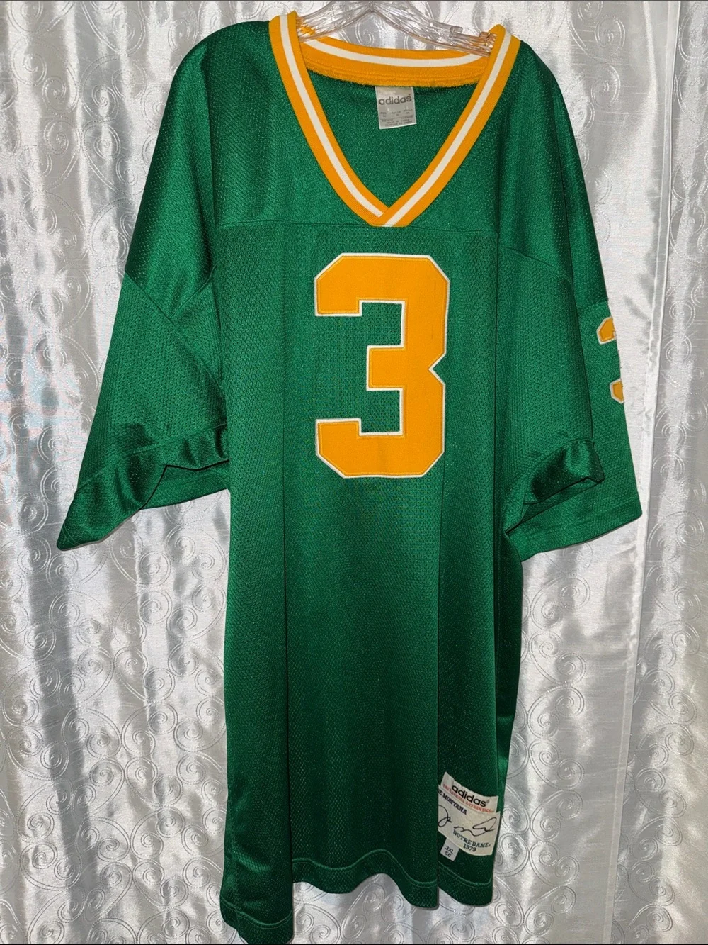 Adidas Joe Montana #3 Notre Dame Fighting Irish Throwback Jersey Size 3XL 🔥 G2